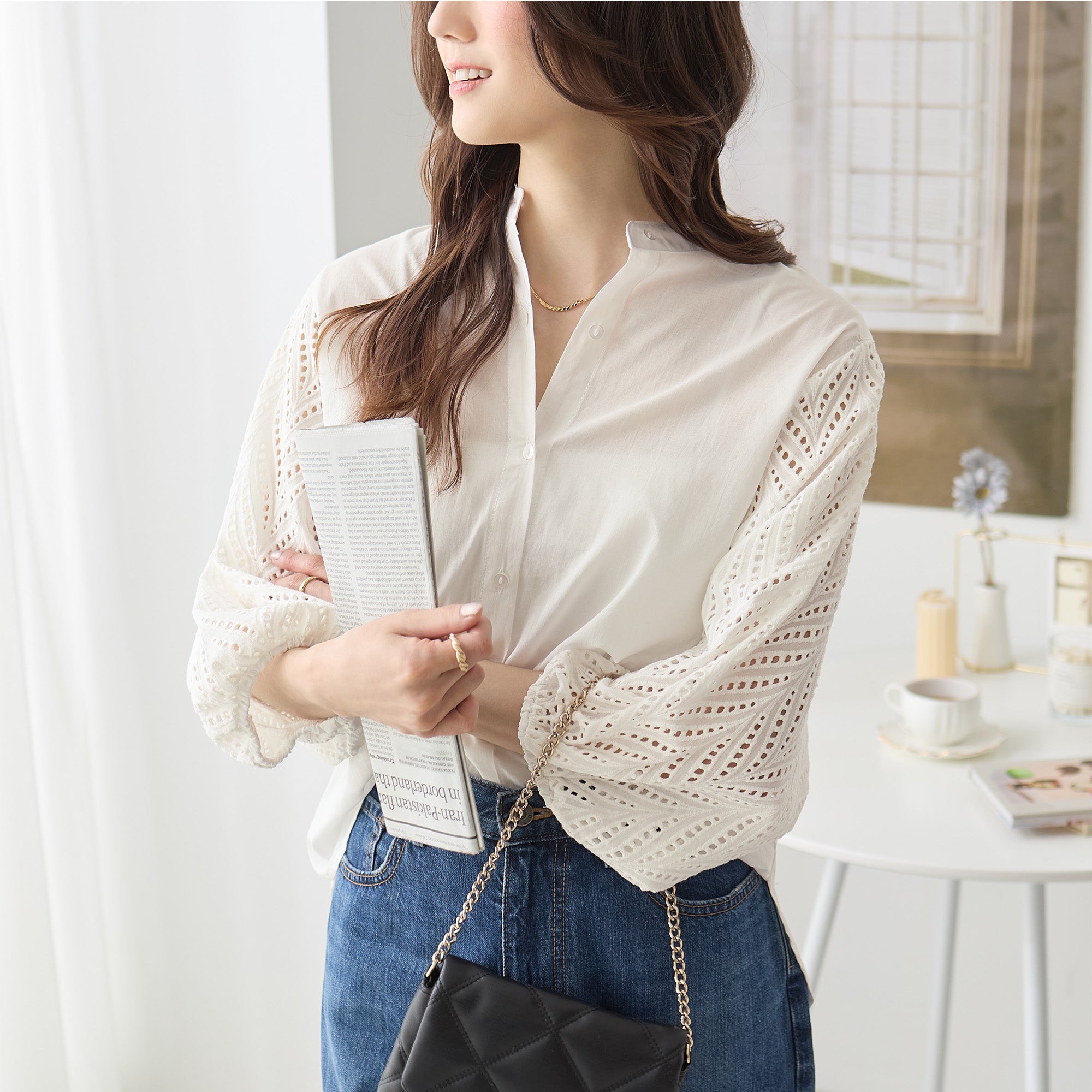 レース　ブラウス　シャツ　黒　N°21 terrace ブラウス シャツ ブロックレースシャツ レディース : ZOZOTOWN