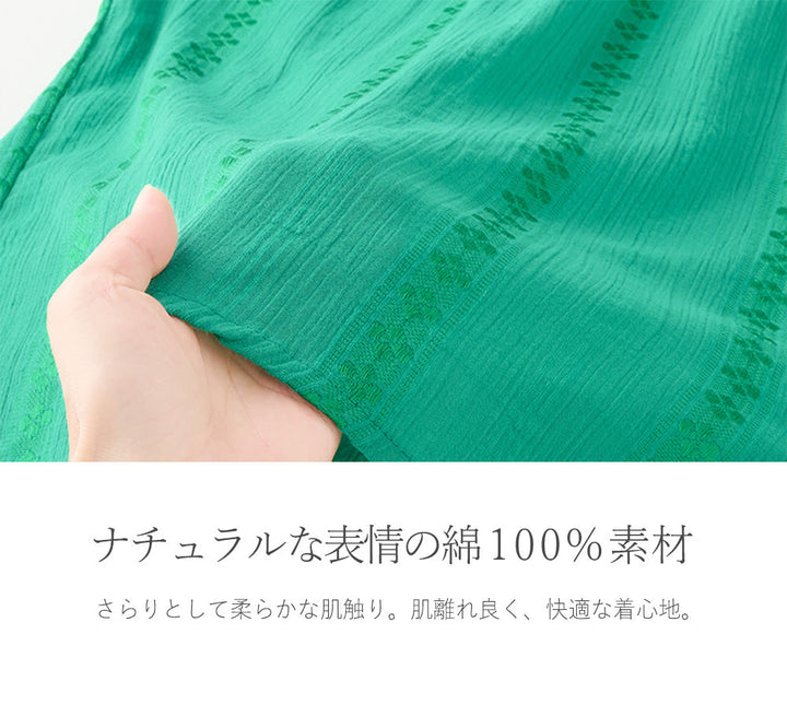 <span>【クーポンで2999円！】</span>【シャツ/ブラウス】『こなれ夏ブラウス』綿楊柳フレンチブラウス