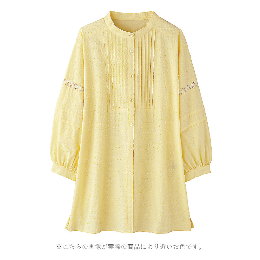 <span>【クーポンで3999円！】</span>【シャツ/ブラウス】『可愛い春ブラウス』スノーカットドビーピンタック