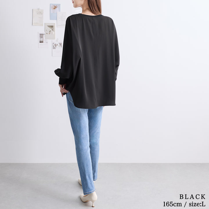 <span>【クーポンで3999円！】</span>【シャツ/ブラウス】『“ゆる“っとこなれTブラ』リブ付きゆったりブラウス