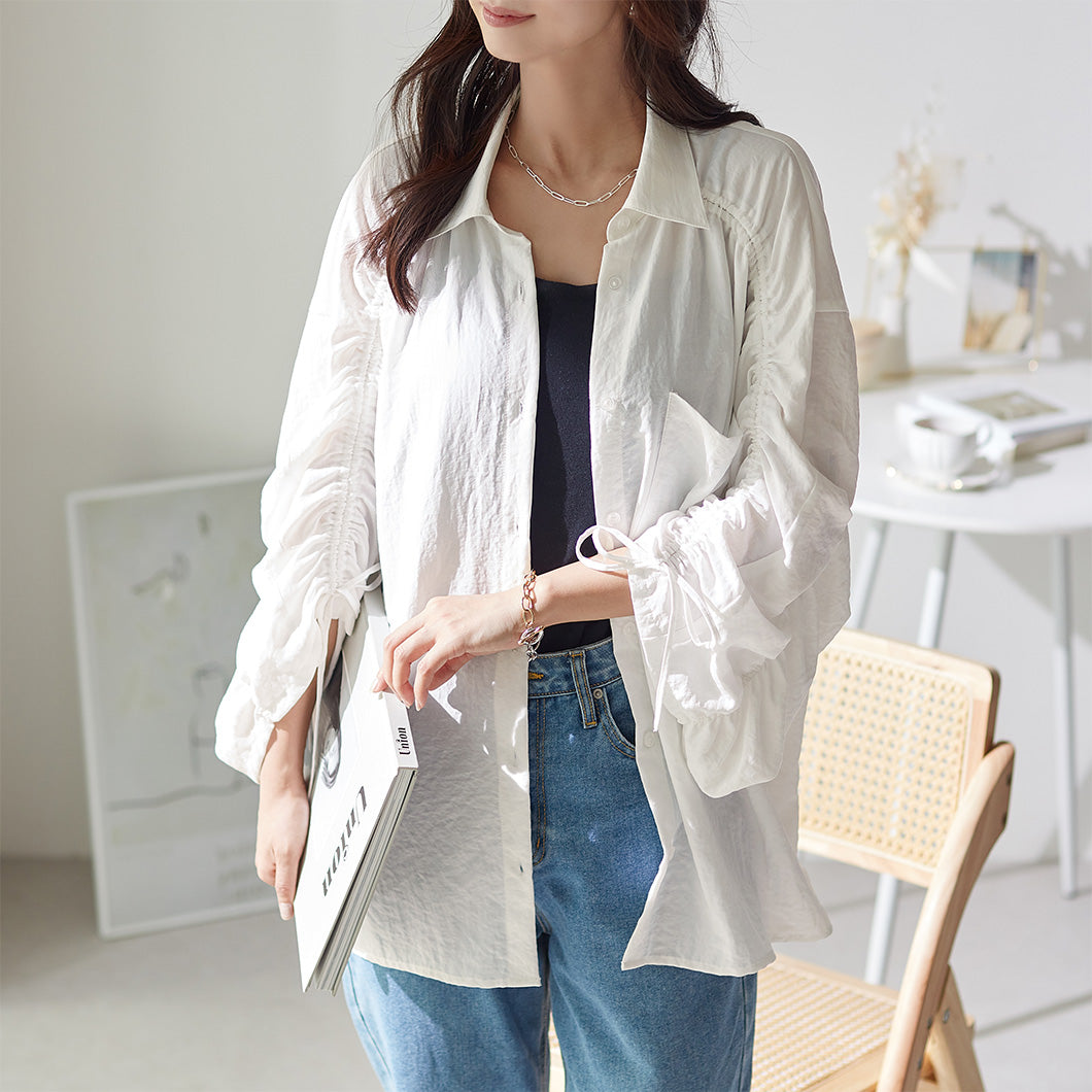 袖シャーリングブラウス｜トップス レディース トレンド ブラウス｜ReDial