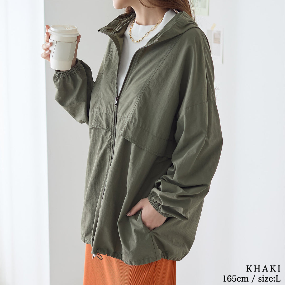 <span>【クーポンで3999円！】</span>【コート/ジャケット】『”ゆる”っとフォルム』フード付ライトジャケット