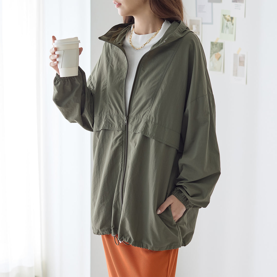 <span>【クーポンで3999円！】</span>【コート/ジャケット】『”ゆる”っとフォルム』フード付ライトジャケット