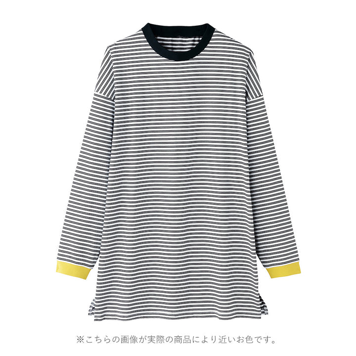 <span>【クーポンで2999円！】</span>【Tシャツ/カットソー】『遊びごころロンT』ボーダー柄袖配色ロングTシャツ