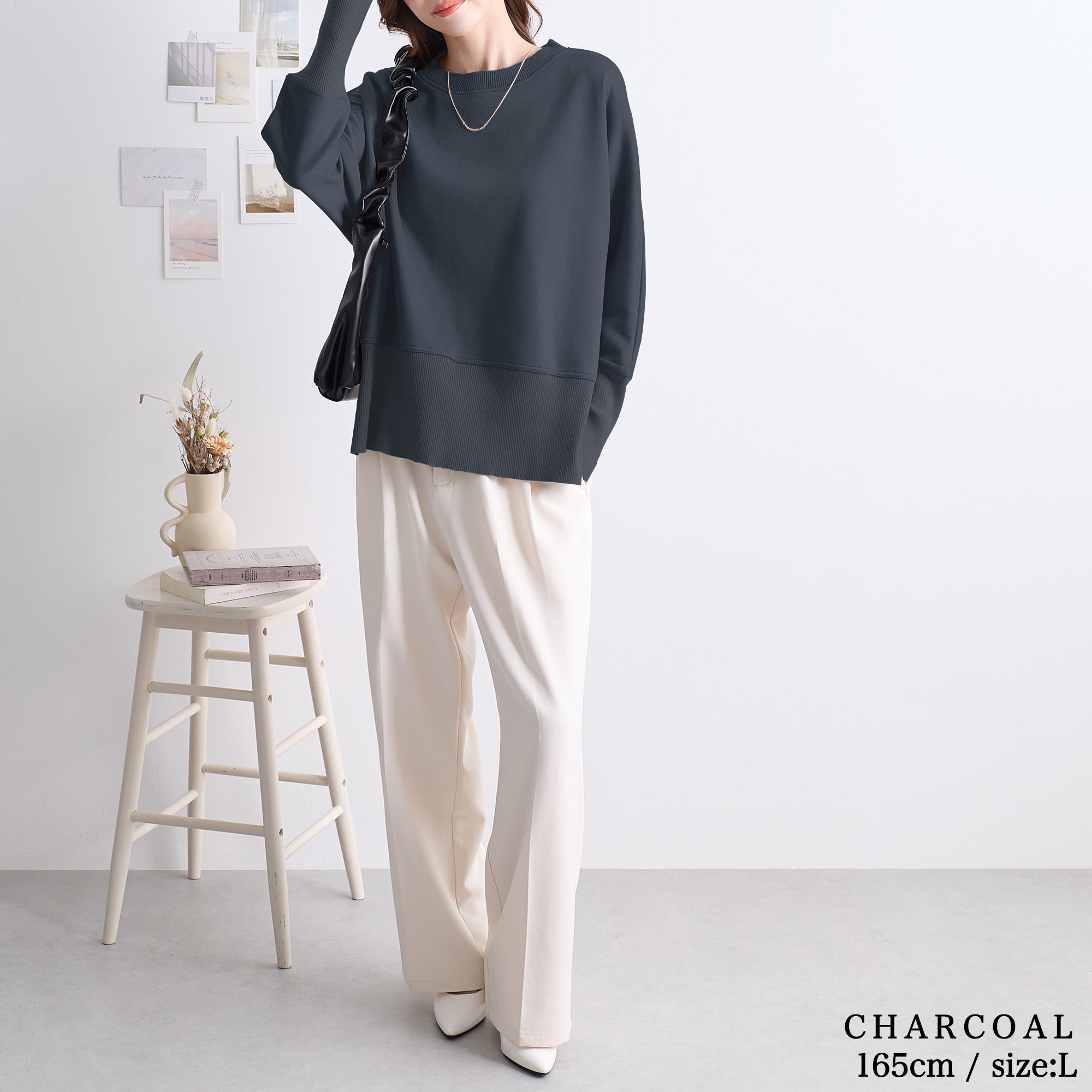 ★新品★Rene★長袖 チュニック トップス★36★グレー★ ☆新品☆Rene☆長袖 チュニック トップス☆36☆グレー☆