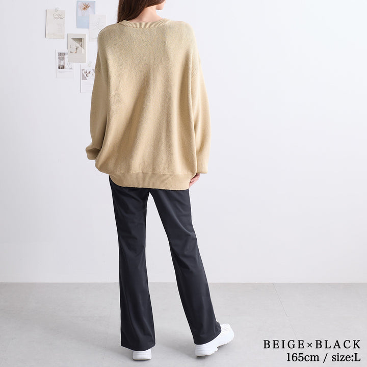 <span>【クーポンで3999円！】</span>【ニット/セーター】『格上げロゴのゆるニット』ダブルジャカードロゴセーター