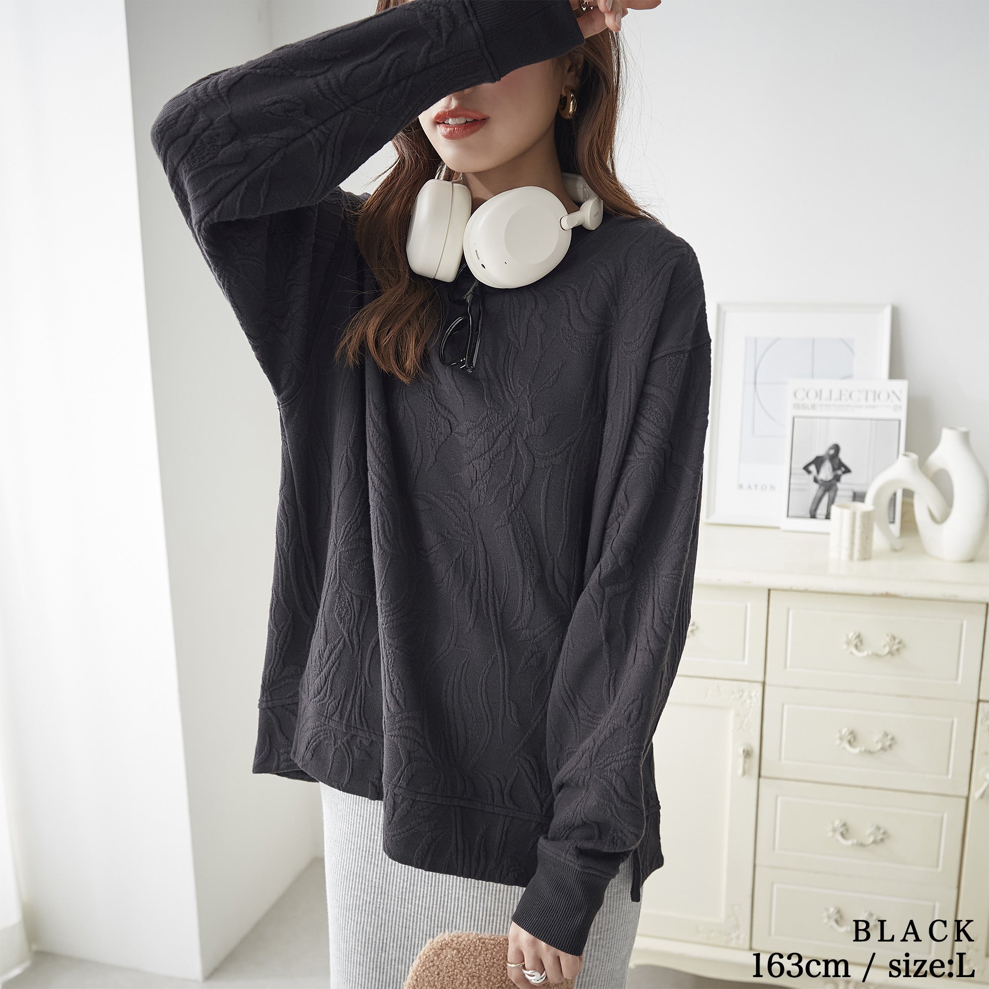 Litmus HerPraha ジャガードスリーブ ホワイト 残りわずか】カットジャガードブラウス | Tops | MARONENONFEE