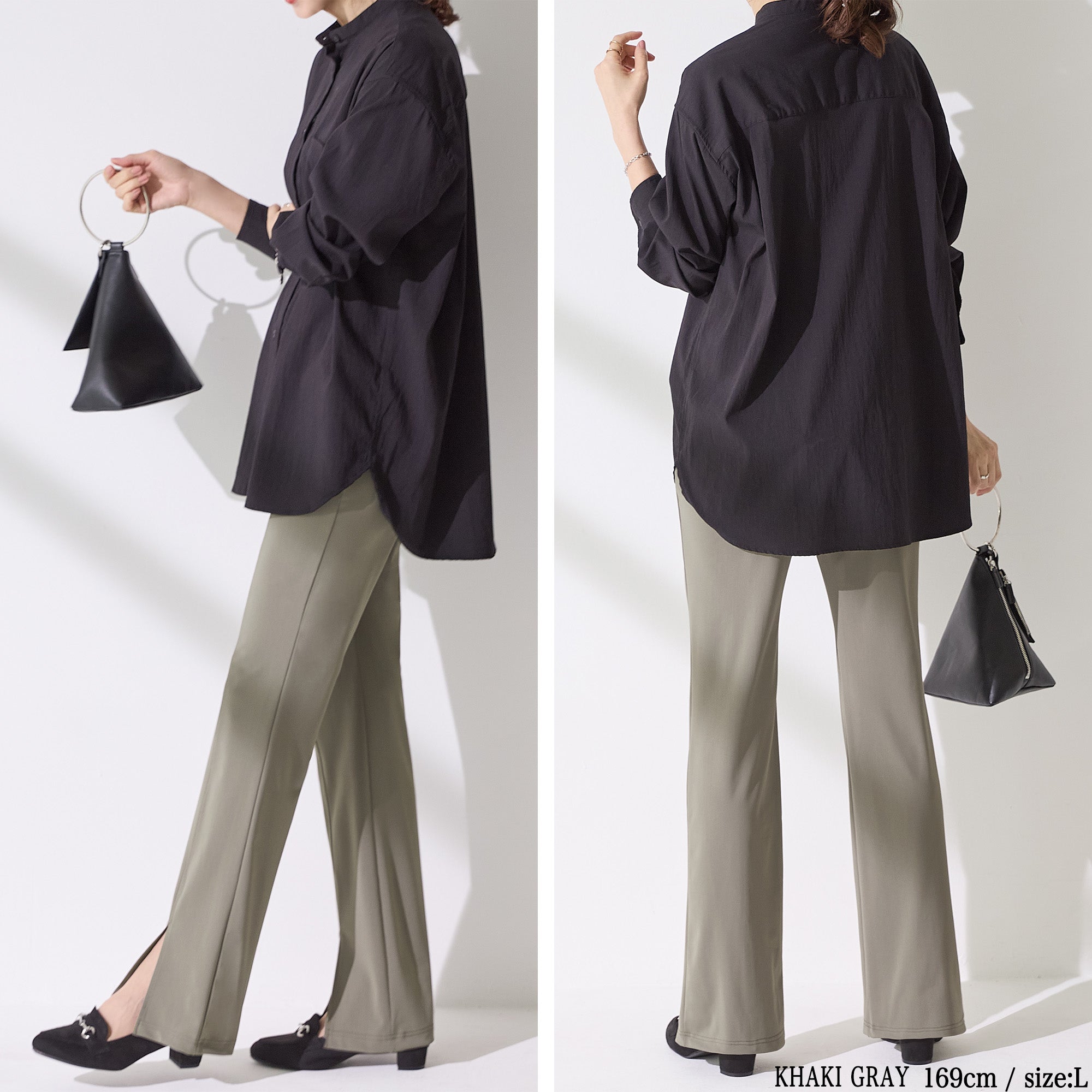 パンツ 裾スリットパンツ レディース
