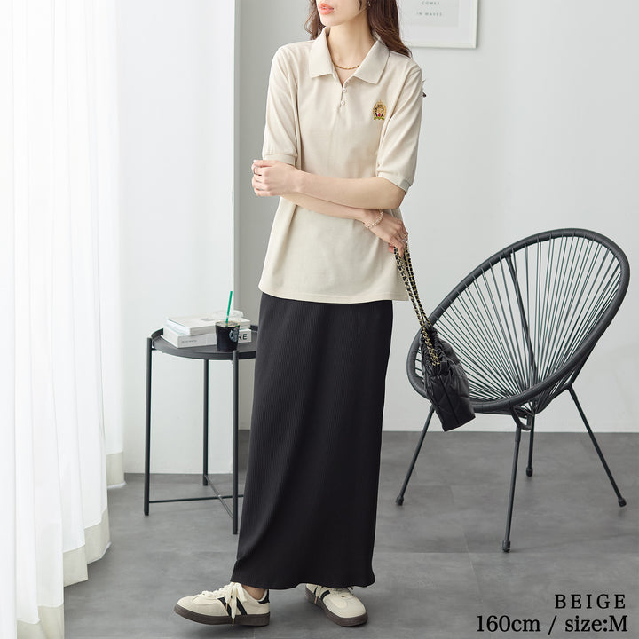<span>【クーポンで2999円！】</span>【シャツ/ブラウス】『レトロなワンポイント』刺しゅうポロシャツ
