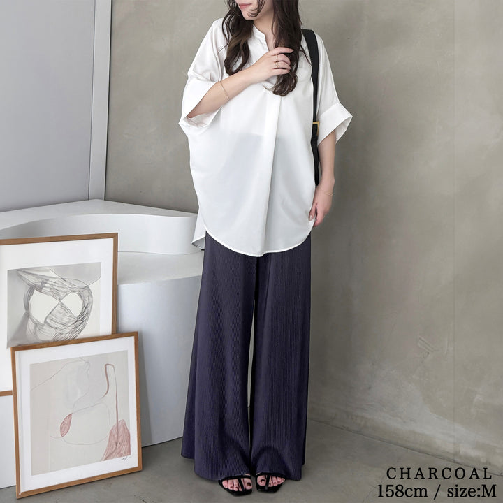 <span>【クーポンで2999円！】</span>【ボトムス】『着映えるプリーツパンツ』プリントプリーツパンツ