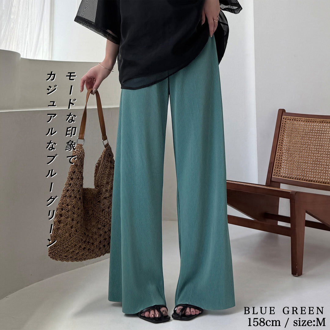 <span>【クーポンで2999円！】</span>【ボトムス】『着映えるプリーツパンツ』プリントプリーツパンツ