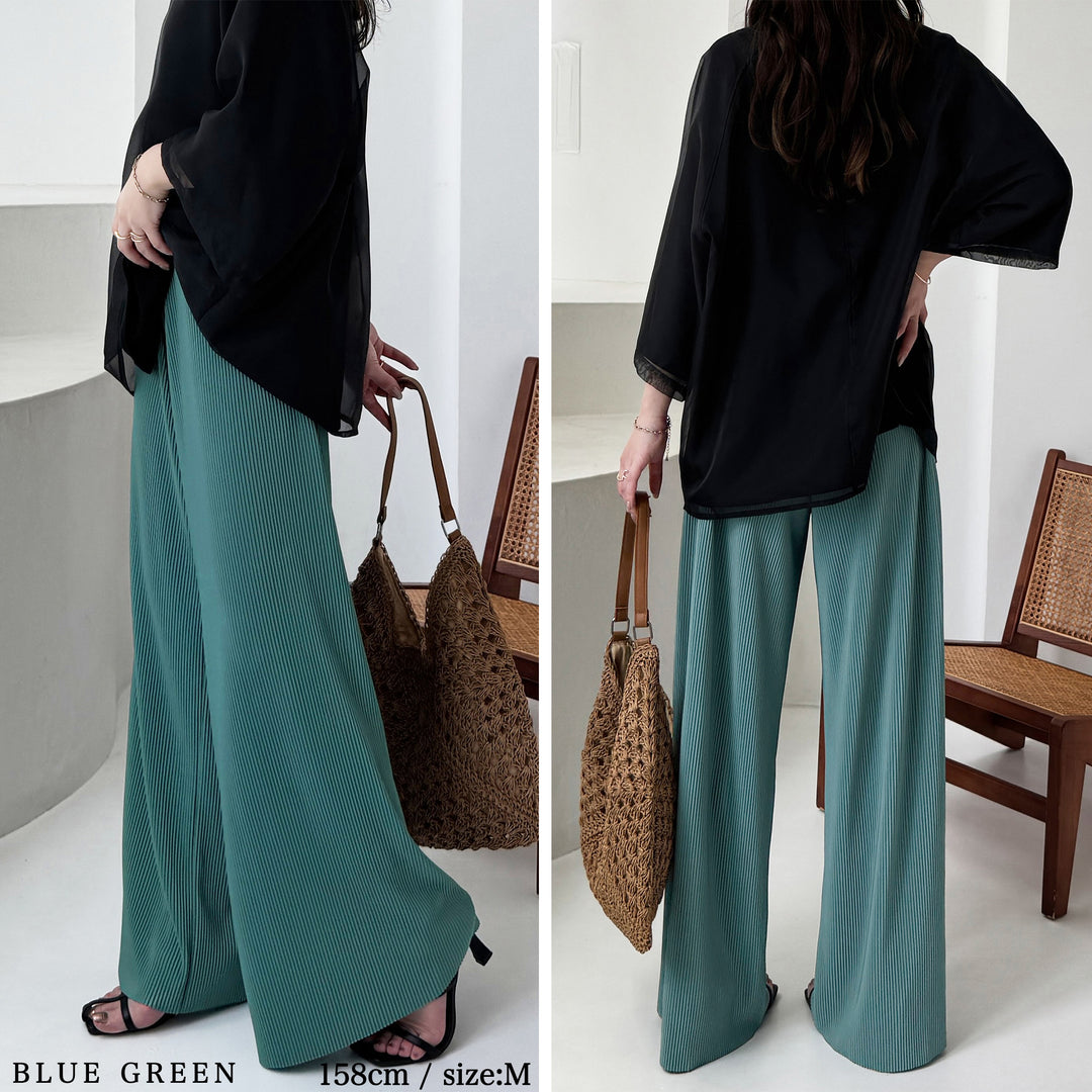 <span>【クーポンで2999円！】</span>【ボトムス】『着映えるプリーツパンツ』プリントプリーツパンツ