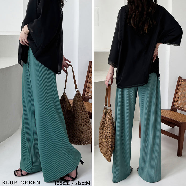 <span>【クーポンで2999円！】</span>【ボトムス】『着映えるプリーツパンツ』プリントプリーツパンツ