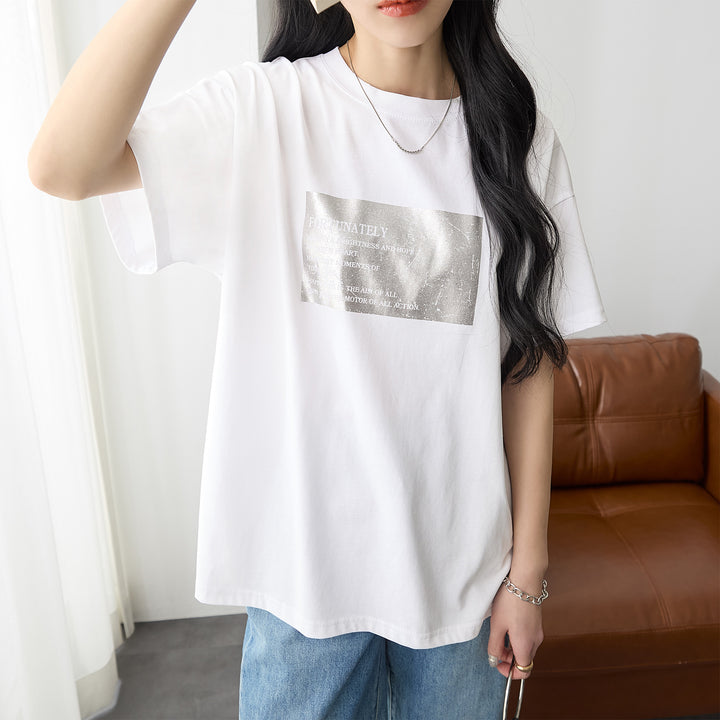 <span>【クーポンで2999円！】</span>【Tシャツ/カットソー】『春映え箔ロゴ』箔プリントＴシャツ