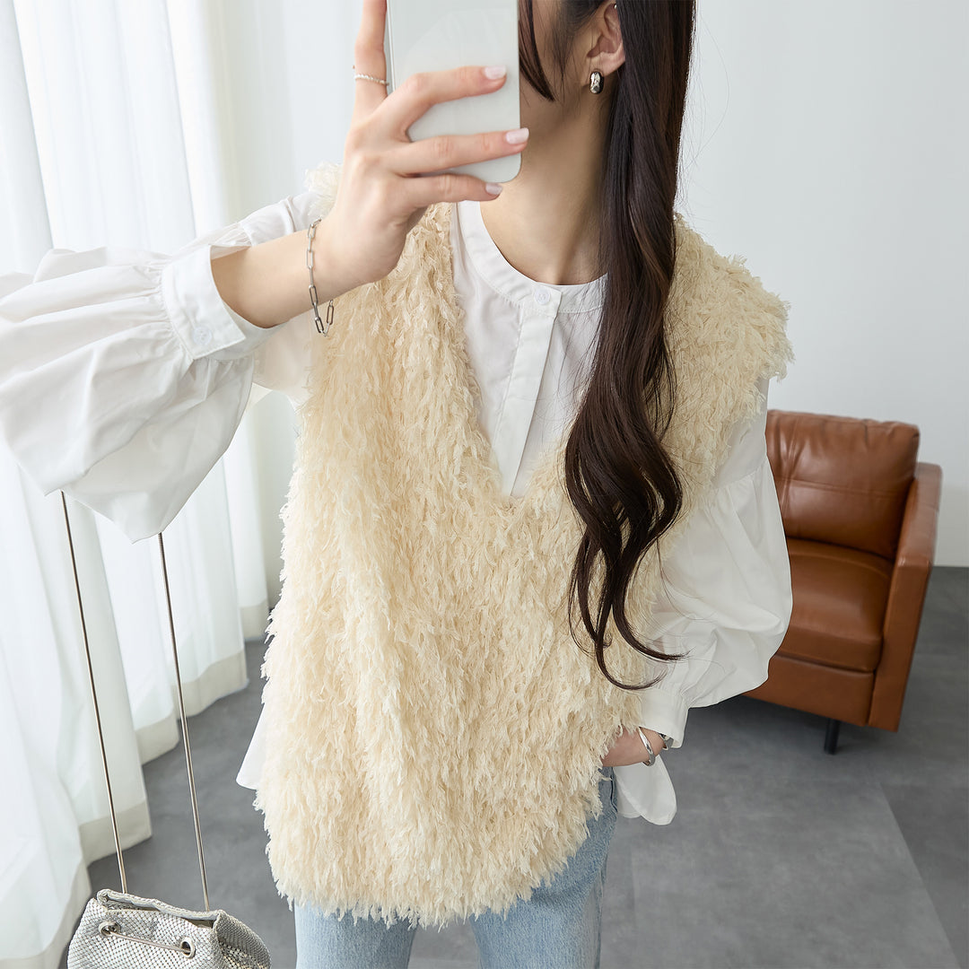 <span>【クーポンで2999円！】</span>【ベスト/ジレ】『フェザーなベスト』フェザージャカードベスト
