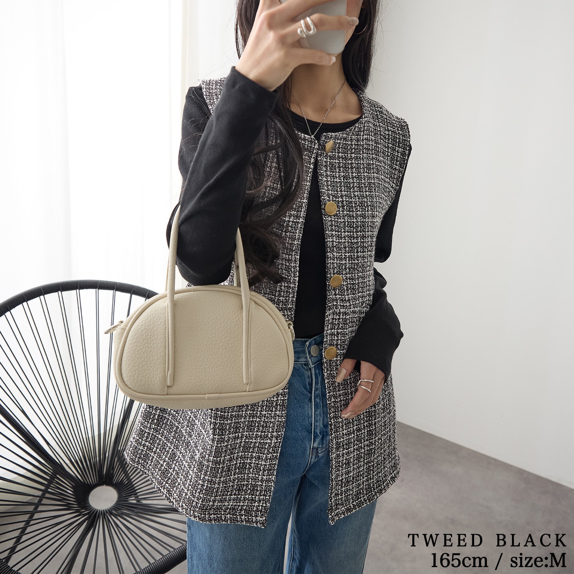 ノーカラーペプラムジレ｜トップス レディース トレンド ベスト｜ReDial