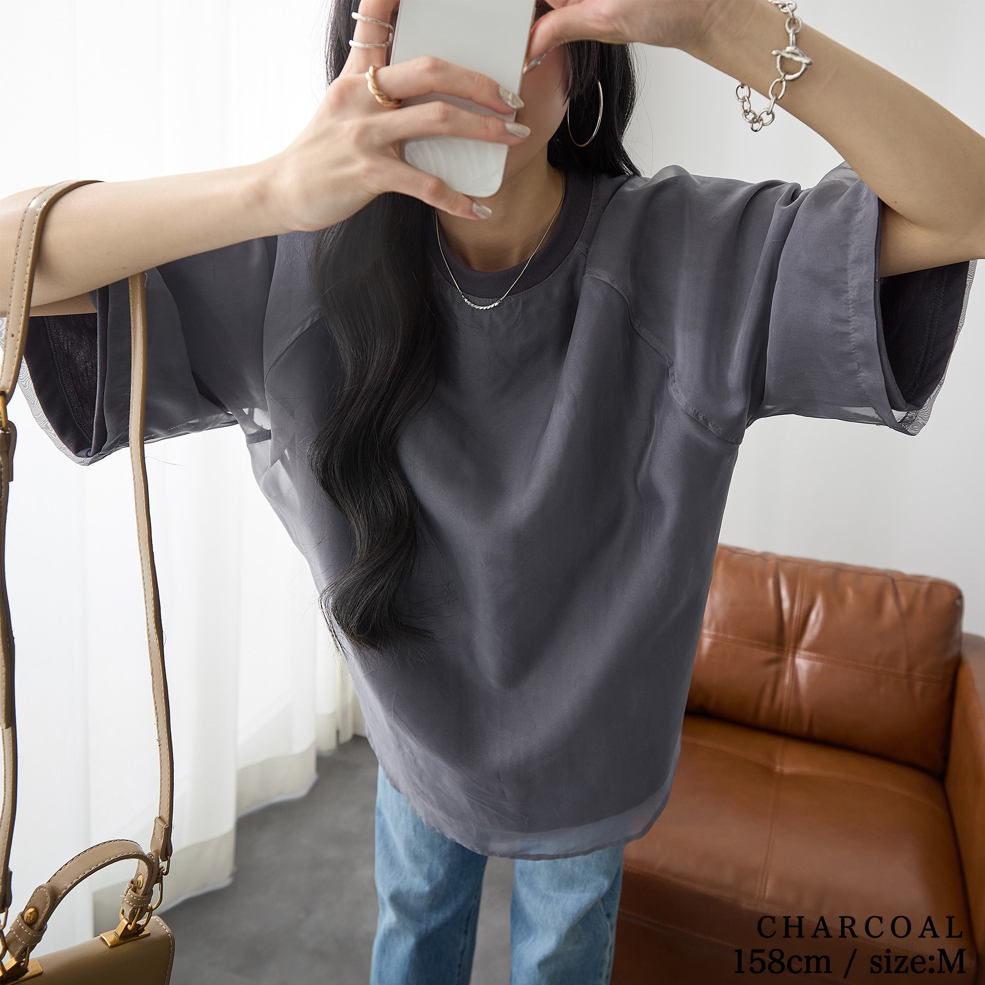 オーガンジー重ねTシャツ｜トップス レディース トレンド カットソー