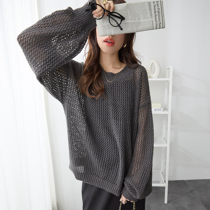 <span>【クーポンで3999円！】</span>【ニット/セーター】『抜け感メッシュニット』メッシュニットプルオーバー