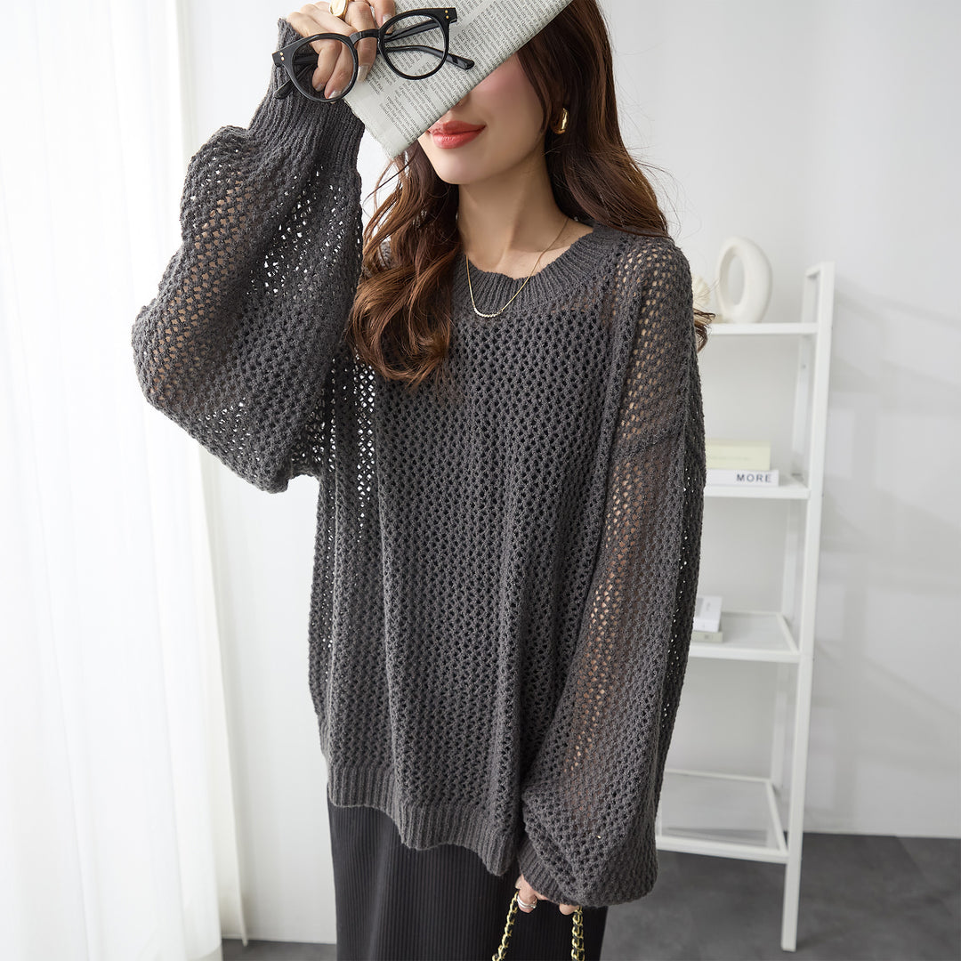 <span>【クーポンで3999円！】</span>【ニット/セーター】『抜け感メッシュニット』メッシュニットプルオーバー