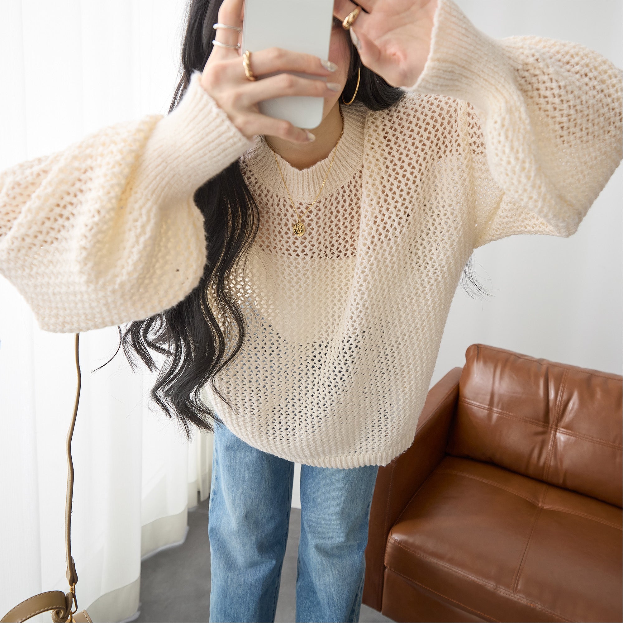マーク＆ロナ シースルーメッシュ ニット 46 楽天市場】【半額クーポン対象】メッシュニット 透かし編み