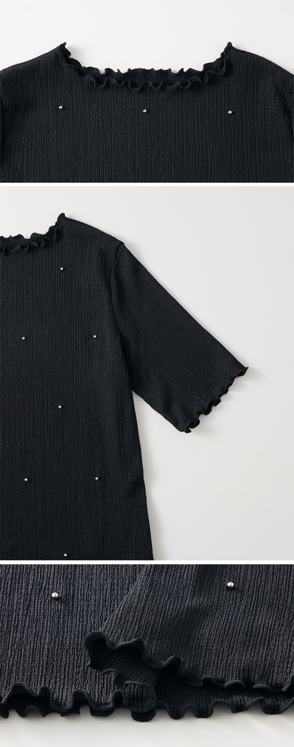 <span>【クーポンで2999円！】</span>【Tシャツ/カットソー】『活躍”ビジュー”T』ビジュープルオーバー