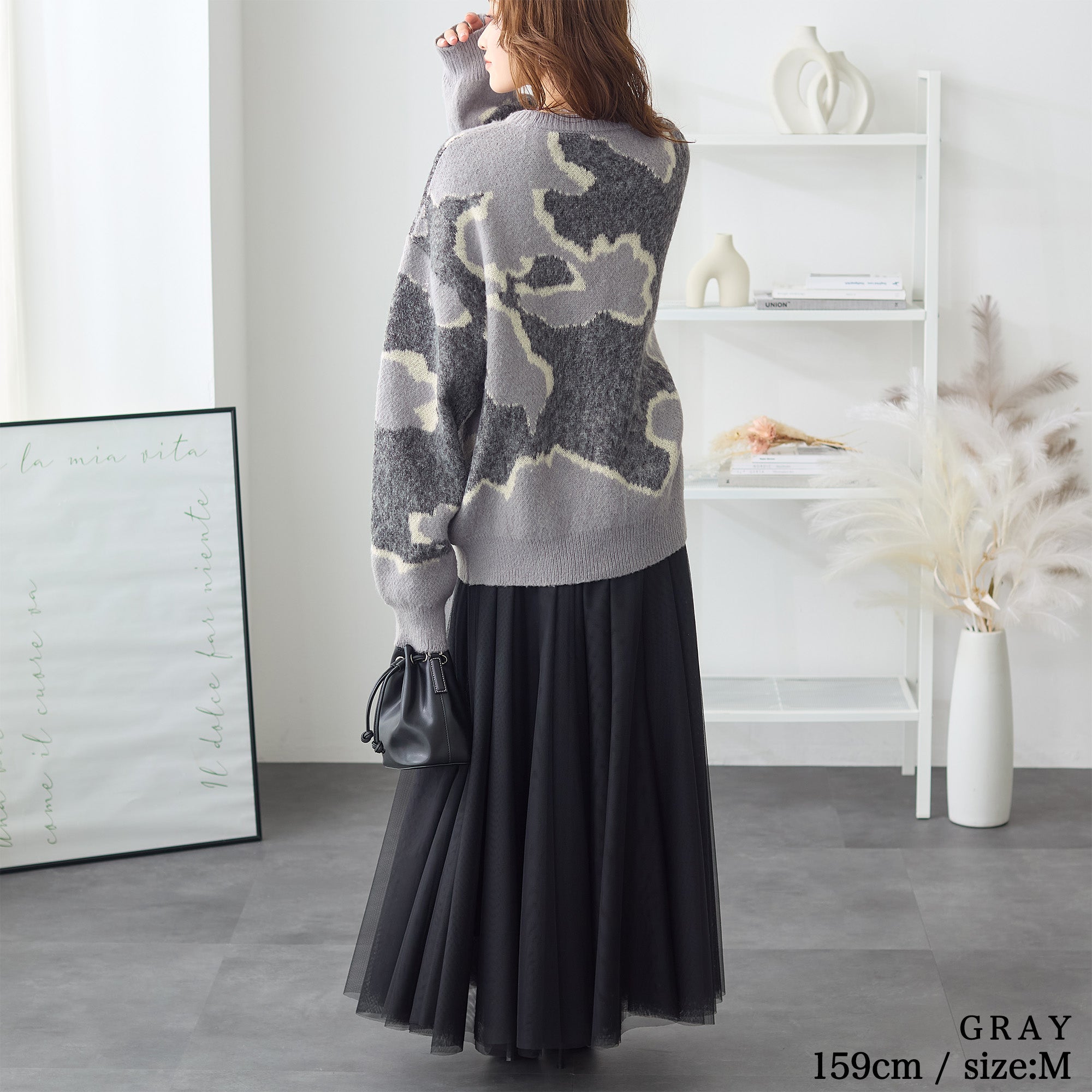 アブストラクトジャカードニット | トップス レディース トレンド