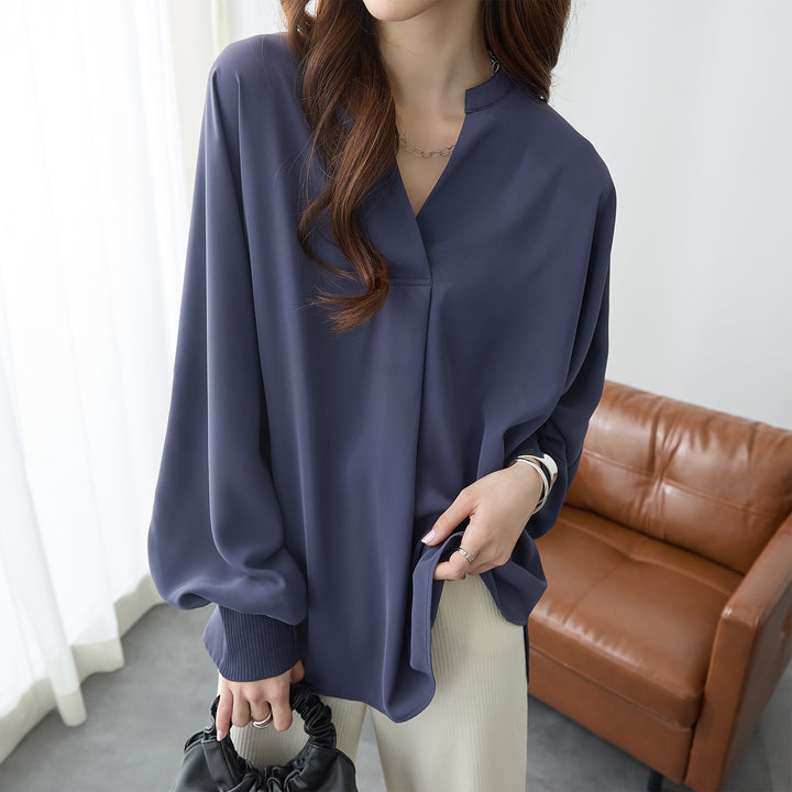 <span>【クーポンで3,999円！】</span>【シャツ/ブラウス】 『活躍”ゆる”ブラウス』袖リブスキッパーブラウス