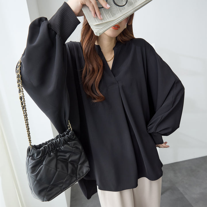 <span>【クーポンで3,999円！】</span>【シャツ/ブラウス】 『活躍”ゆる”ブラウス』袖リブスキッパーブラウス