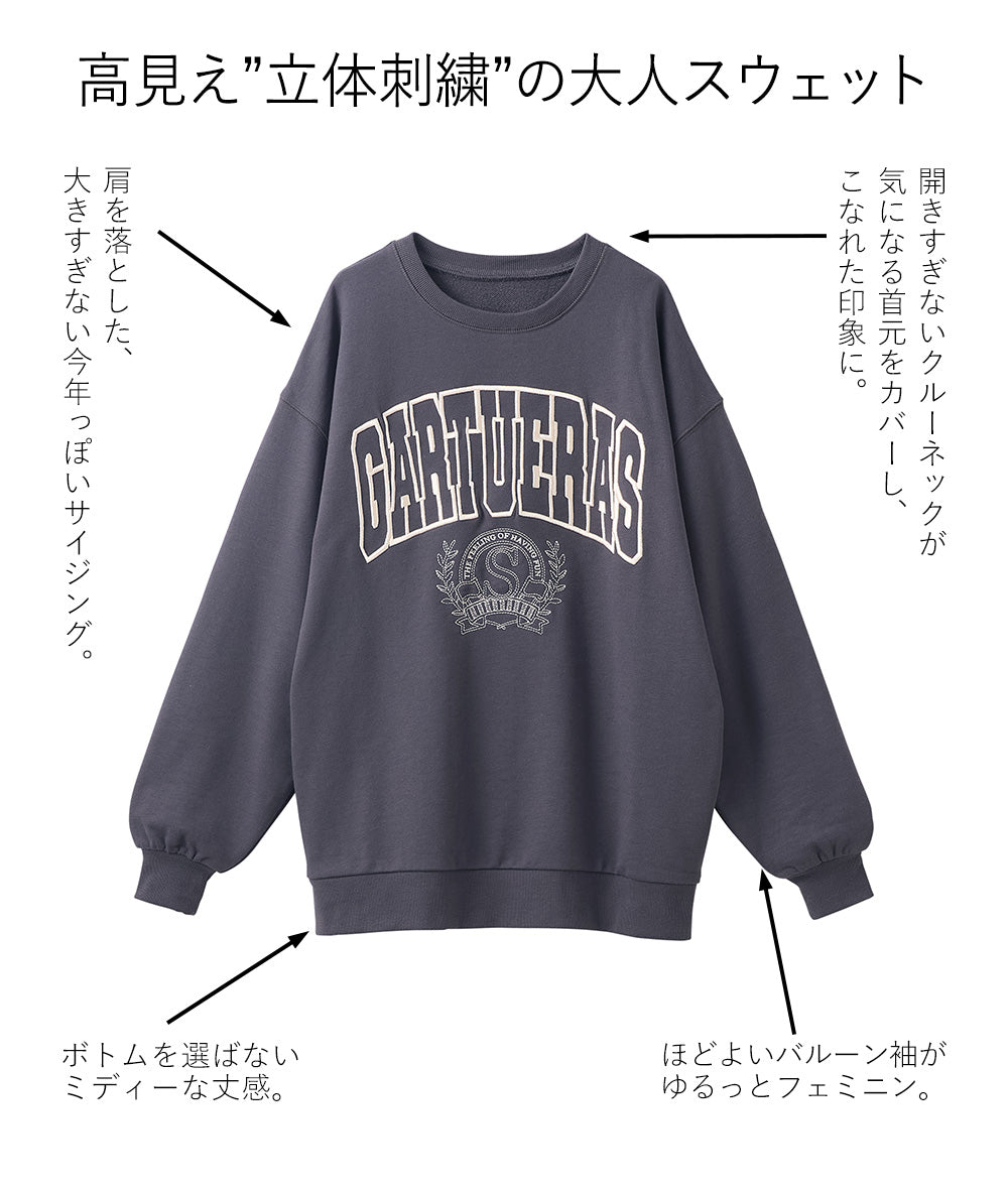 <span>【クーポンで2,999円！】</span>【スウェット】『着映えるロゴ刺繍』ビッグロゴ刺繍スウェット