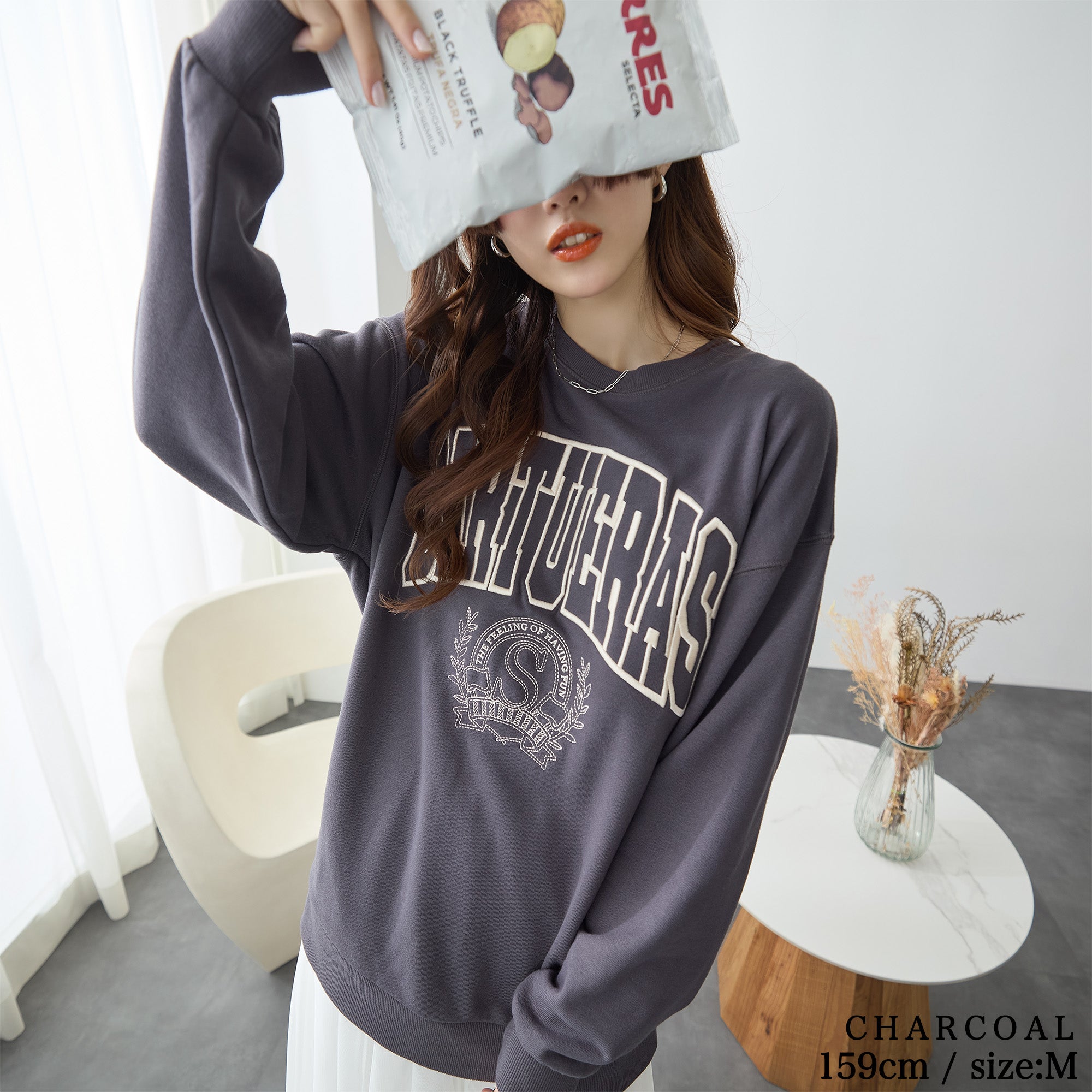 ビッグロゴ刺繍スウェット | トップス レディース トレンド スウェット