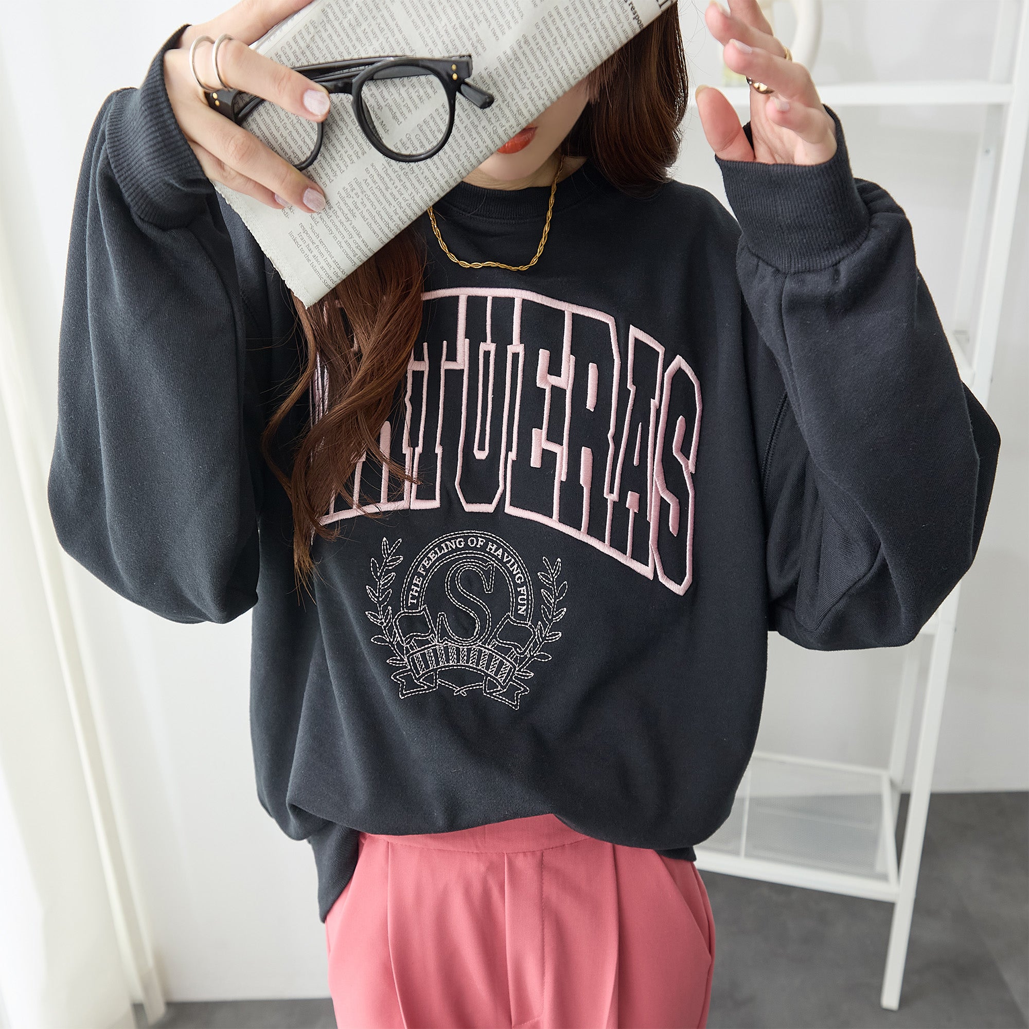 ビッグロゴ刺繍スウェット | トップス レディース トレンド スウェット