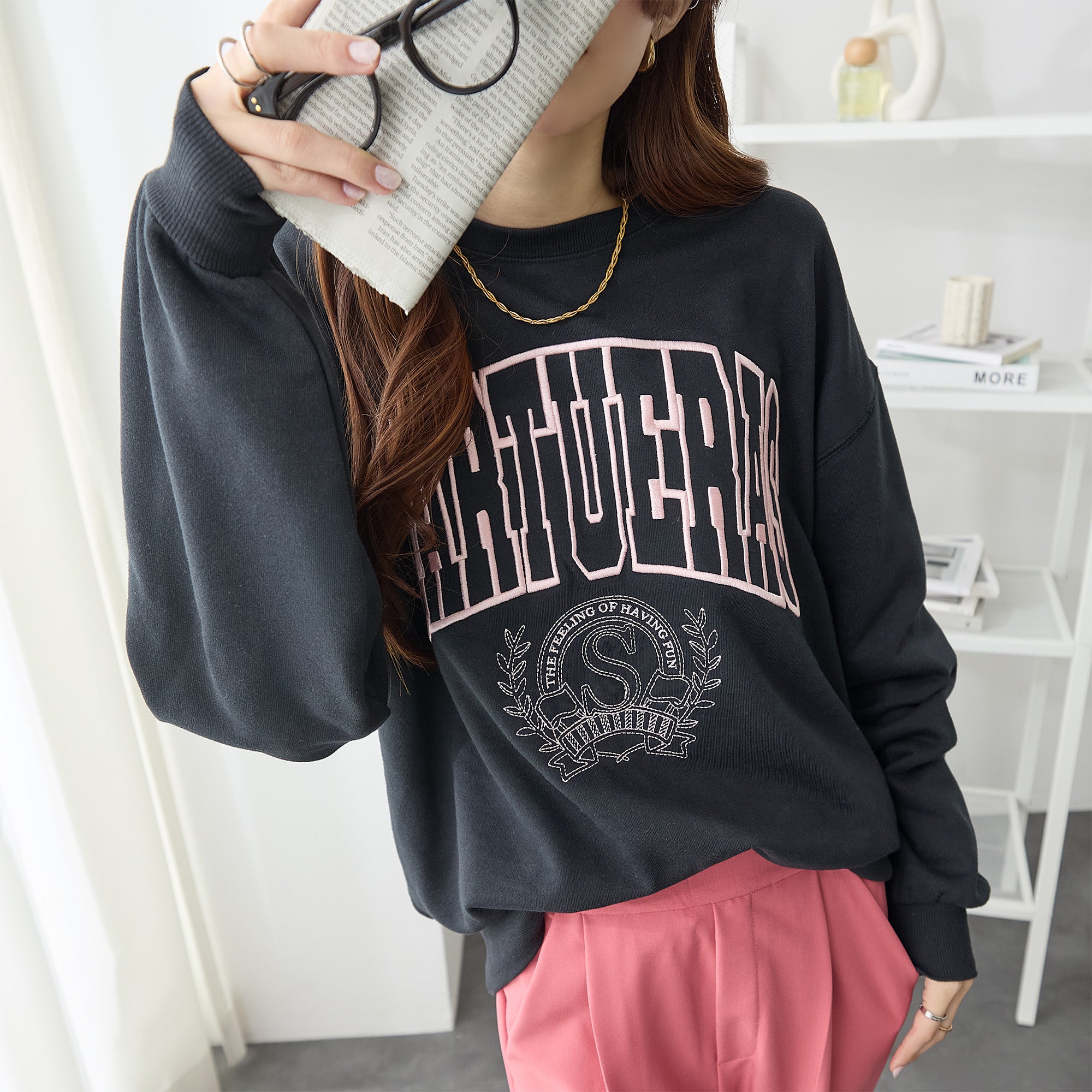 ビッグロゴ刺繍スウェット | トップス レディース トレンド スウェット