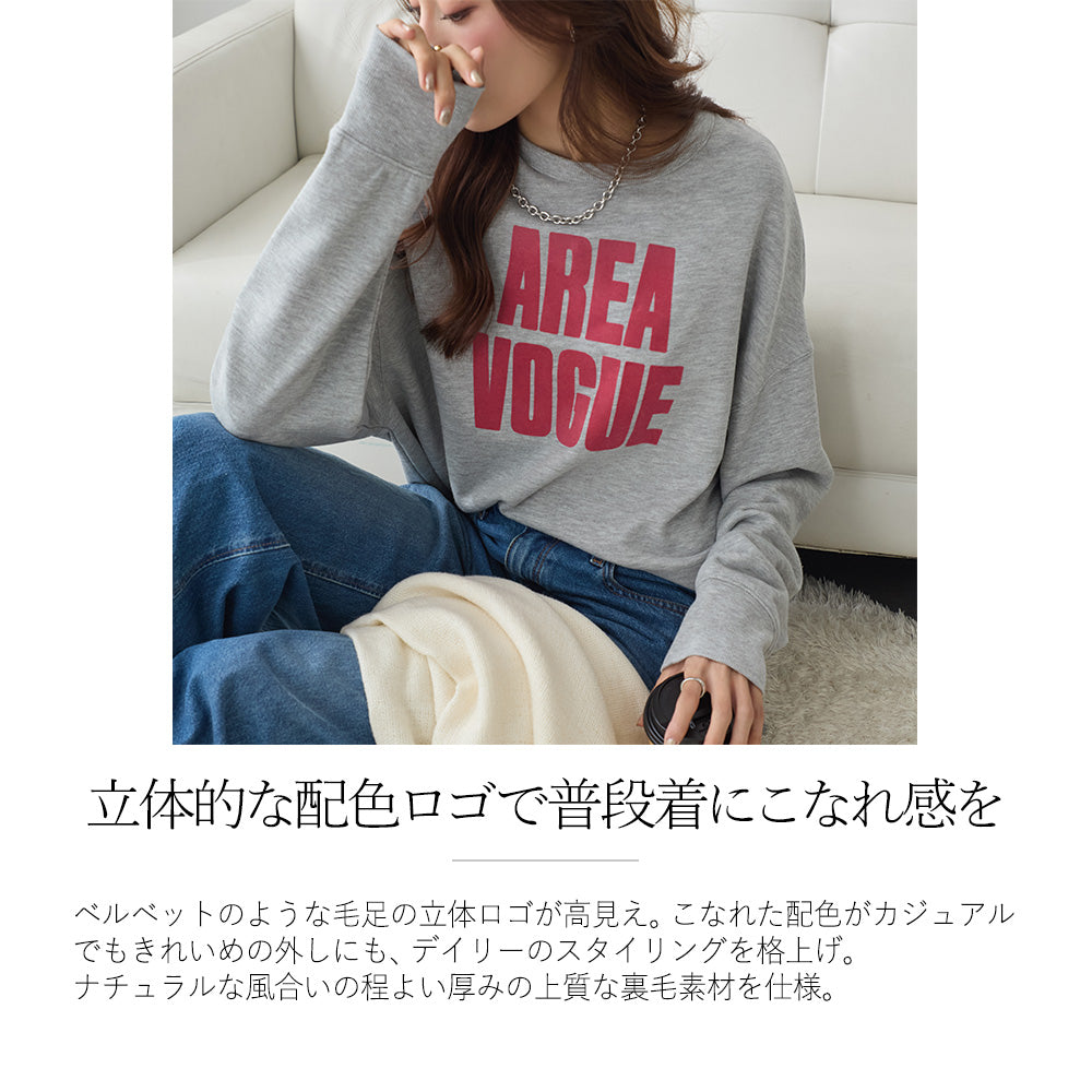 <span>【クーポンで2,999円！】</span>【スウェット】『こなれた立体ロゴ』フロッキーロゴスウェット