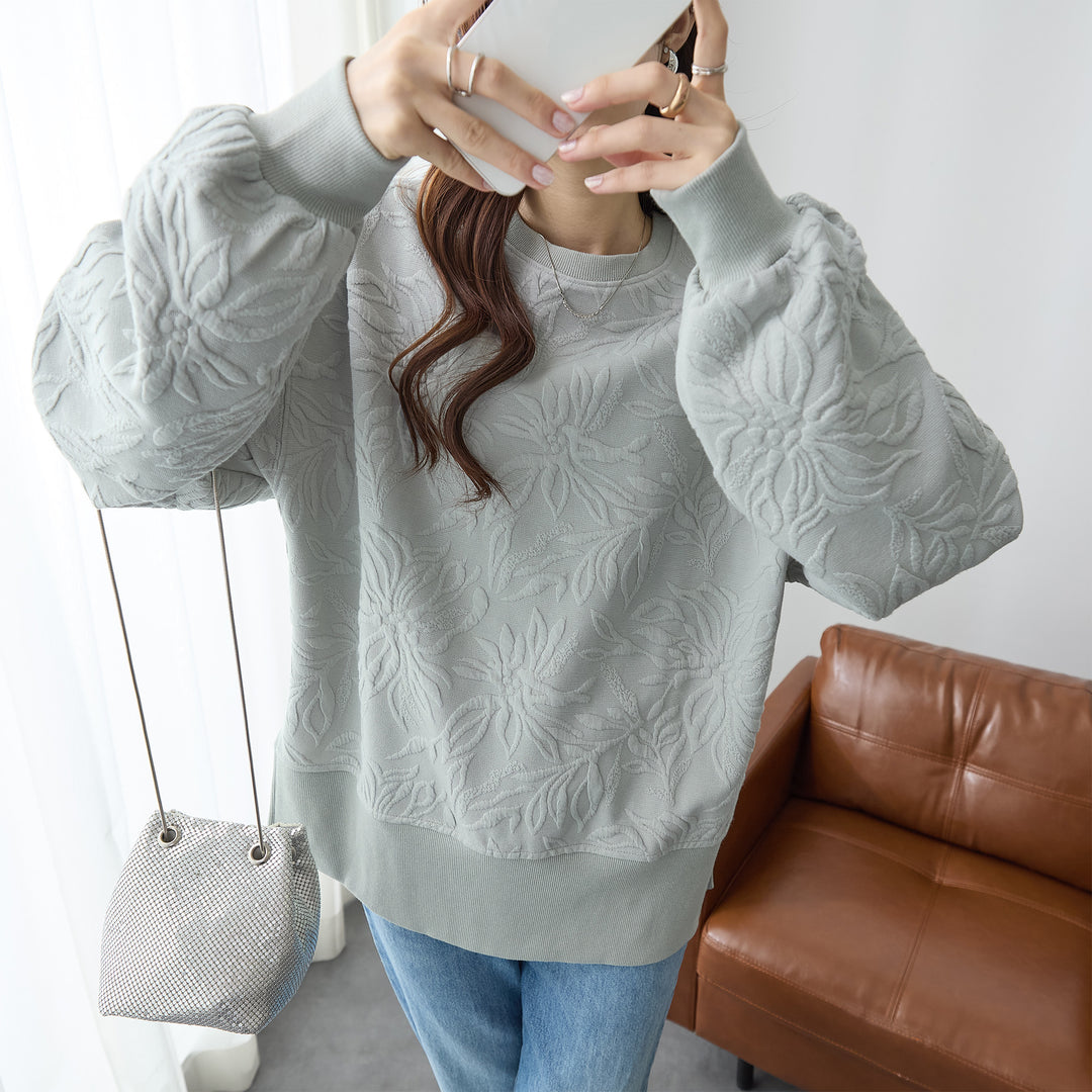<span>【クーポンで3,499円！】</span>【スウェット】『高見えスウェット』フィオーレモチーフスウェット