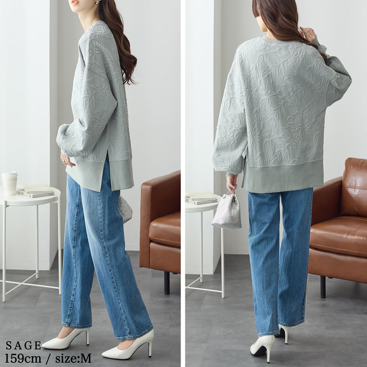 <span>【クーポンで3,499円！】</span>【スウェット】『高見えスウェット』フィオーレモチーフスウェット
