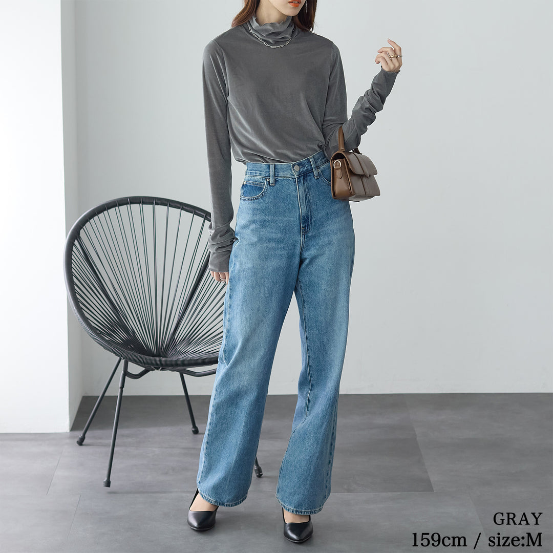 <span>【クーポンで2,999円！】</span>【Tシャツ/カットソー】『着映えるシアーベロア』シアーベロアトップス