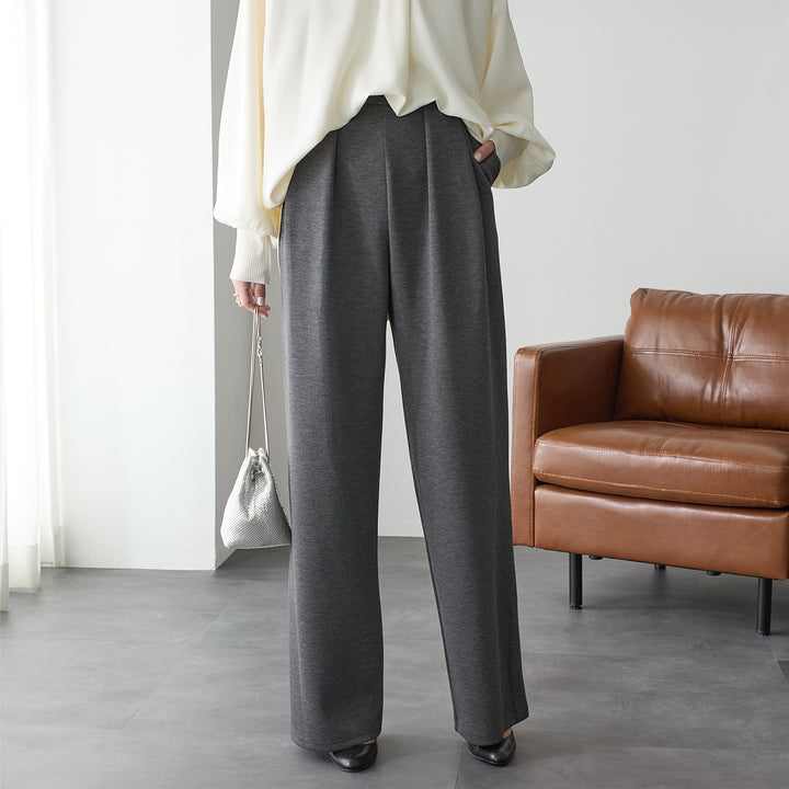 <span>【クーポンで2,999円！】</span>【ボトムス】『”美フォルム”ワイド』リッチエアジャージー2タックパンツ