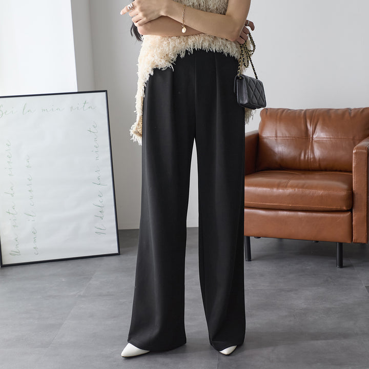 <span>【クーポンで2,999円！】</span>【ボトムス】『”美フォルム”ワイド』リッチエアジャージー2タックパンツ