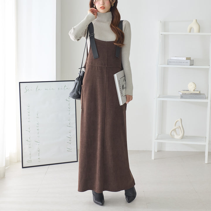 <span>【クーポンで3999円！】</span>【ワンピース】『ベルトが可愛いジャンスカ』モールコールジャンパースカート