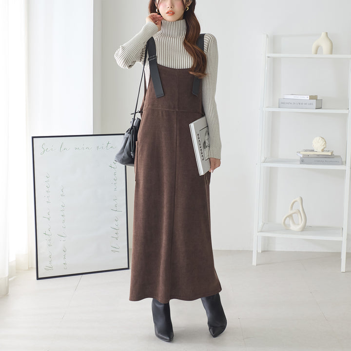 <span>【クーポンで3999円！】</span>【ワンピース】『ベルトが可愛いジャンスカ』モールコールジャンパースカート