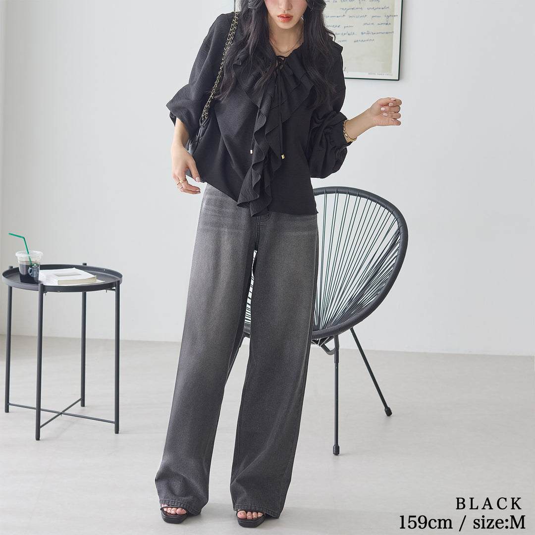 <span>【クーポンで3999円！】</span>【ボトムス】『ほどよいルーズストレート』 ルーズストレートデニム