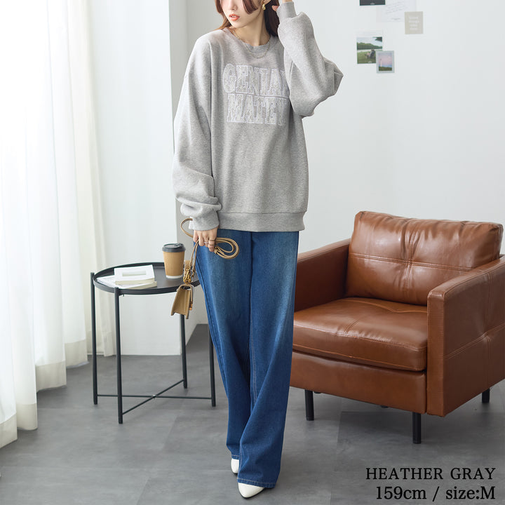 <span>【クーポンで2999円！】</span>【スウェット】 『可愛いレースロゴ』レースロゴ刺繍スウェット