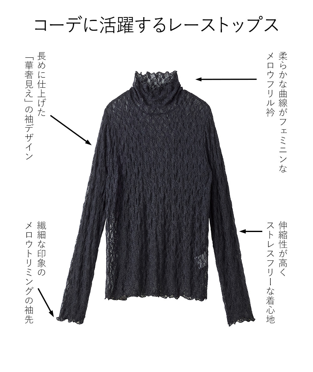 <span>【クーポンで2,999円！】</span>【シャツ/ブラウス】『活躍レーシートップス』レーシープルオーバー