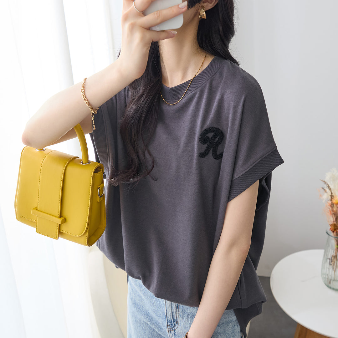 <span>【クーポンで2999円！】</span>【Tシャツ/カットソー】『活躍ゆるT』 さがら刺繍トップス