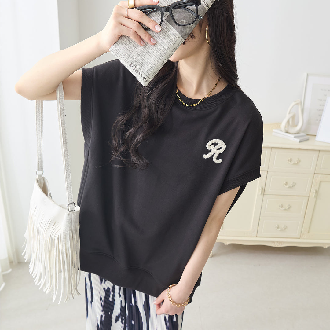 <span>【クーポンで2999円！】</span>【Tシャツ/カットソー】『活躍ゆるT』 さがら刺繍トップス
