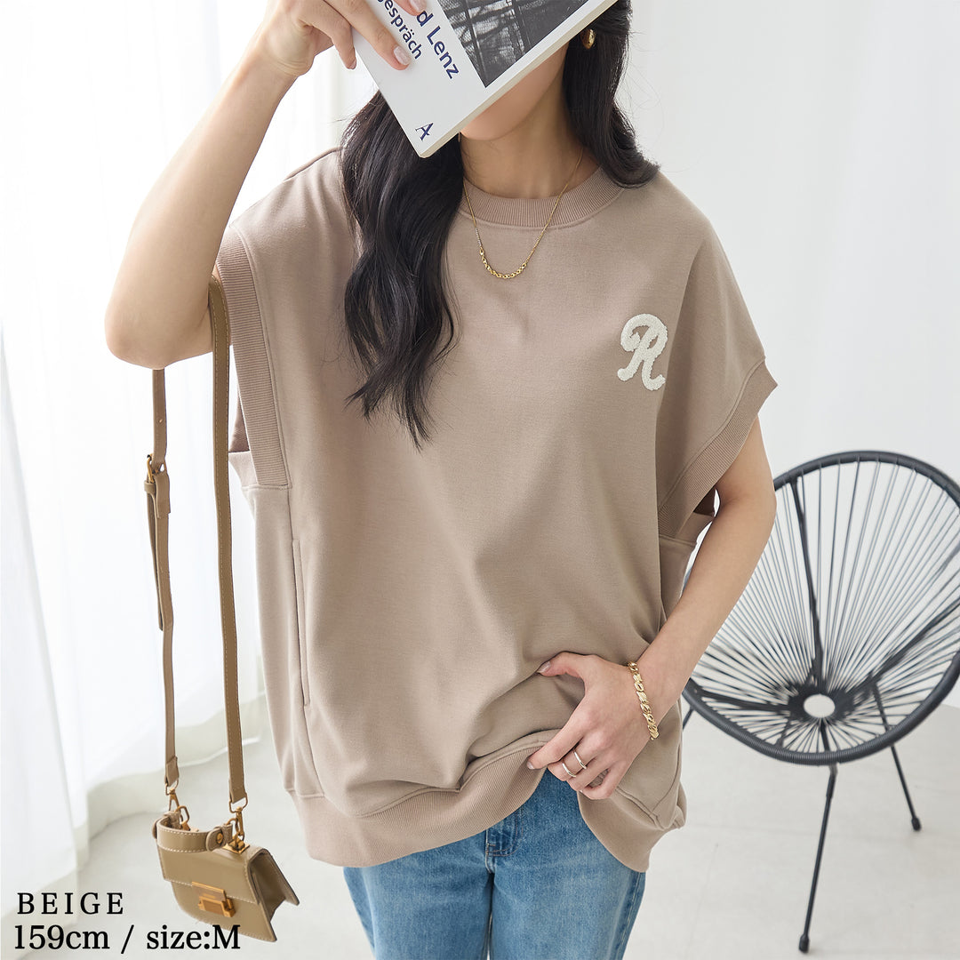 <span>【クーポンで2999円！】</span>【Tシャツ/カットソー】『活躍ゆるT』 さがら刺繍トップス