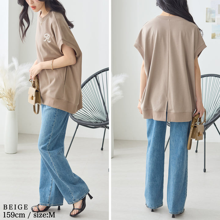 <span>【クーポンで2999円！】</span>【Tシャツ/カットソー】『活躍ゆるT』 さがら刺繍トップス