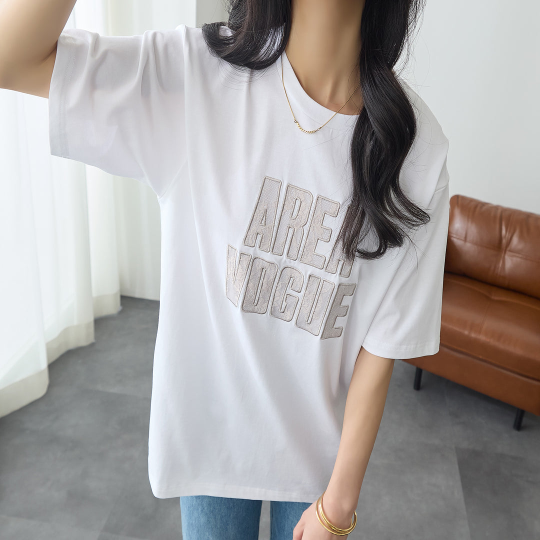 <span>【クーポンで2999円！】</span>【Tシャツ/カットソー】『レースなロゴT』 レースロゴTシャツ