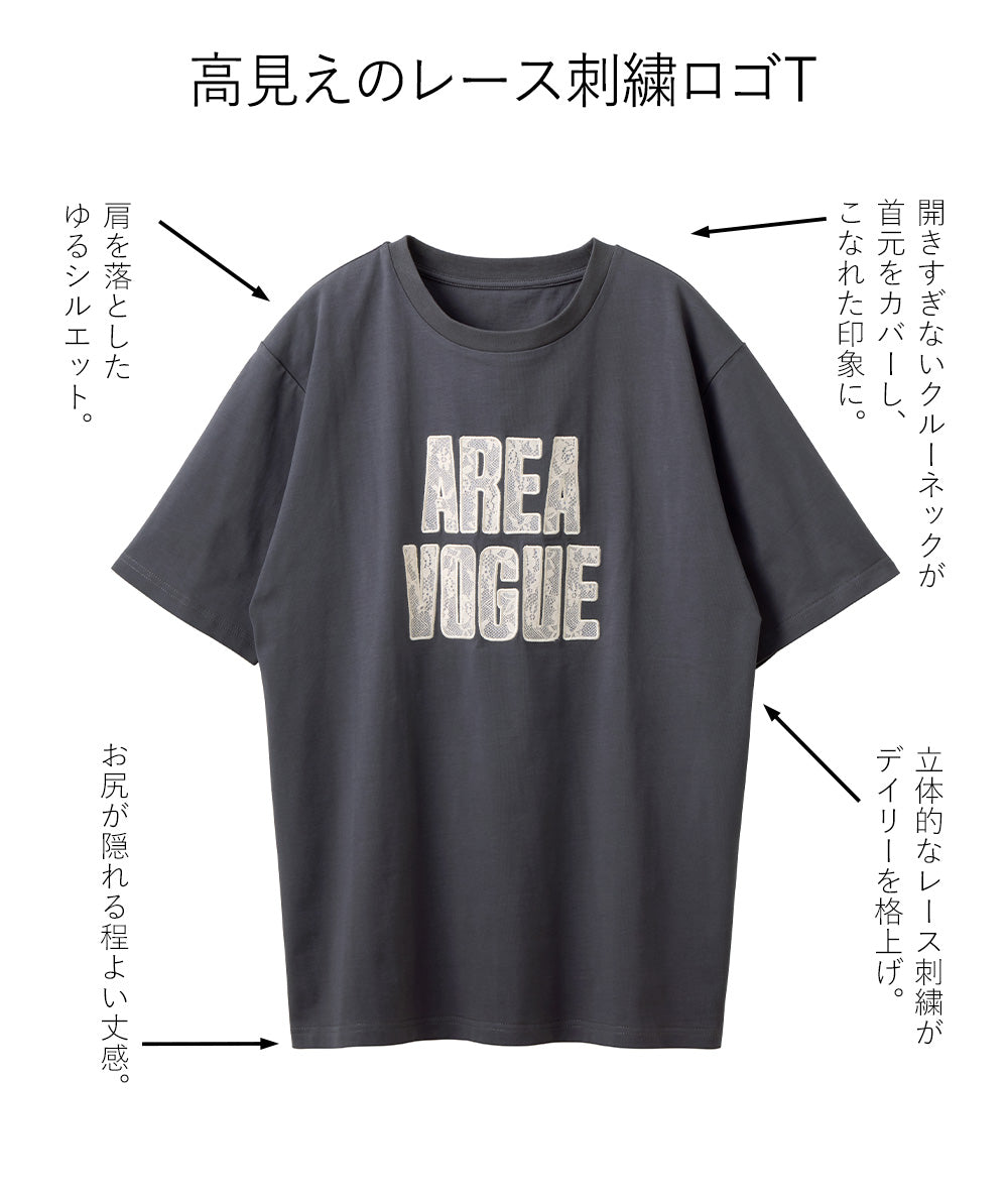 <span>【クーポンで2999円！】</span>【Tシャツ/カットソー】『レースなロゴT』 レースロゴTシャツ