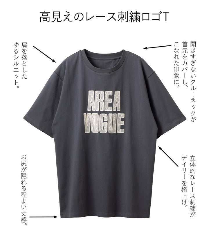 <span>【クーポンで2999円！】</span>【Tシャツ/カットソー】『レースなロゴT』 レースロゴTシャツ